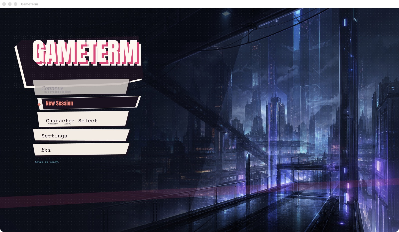 The title menu